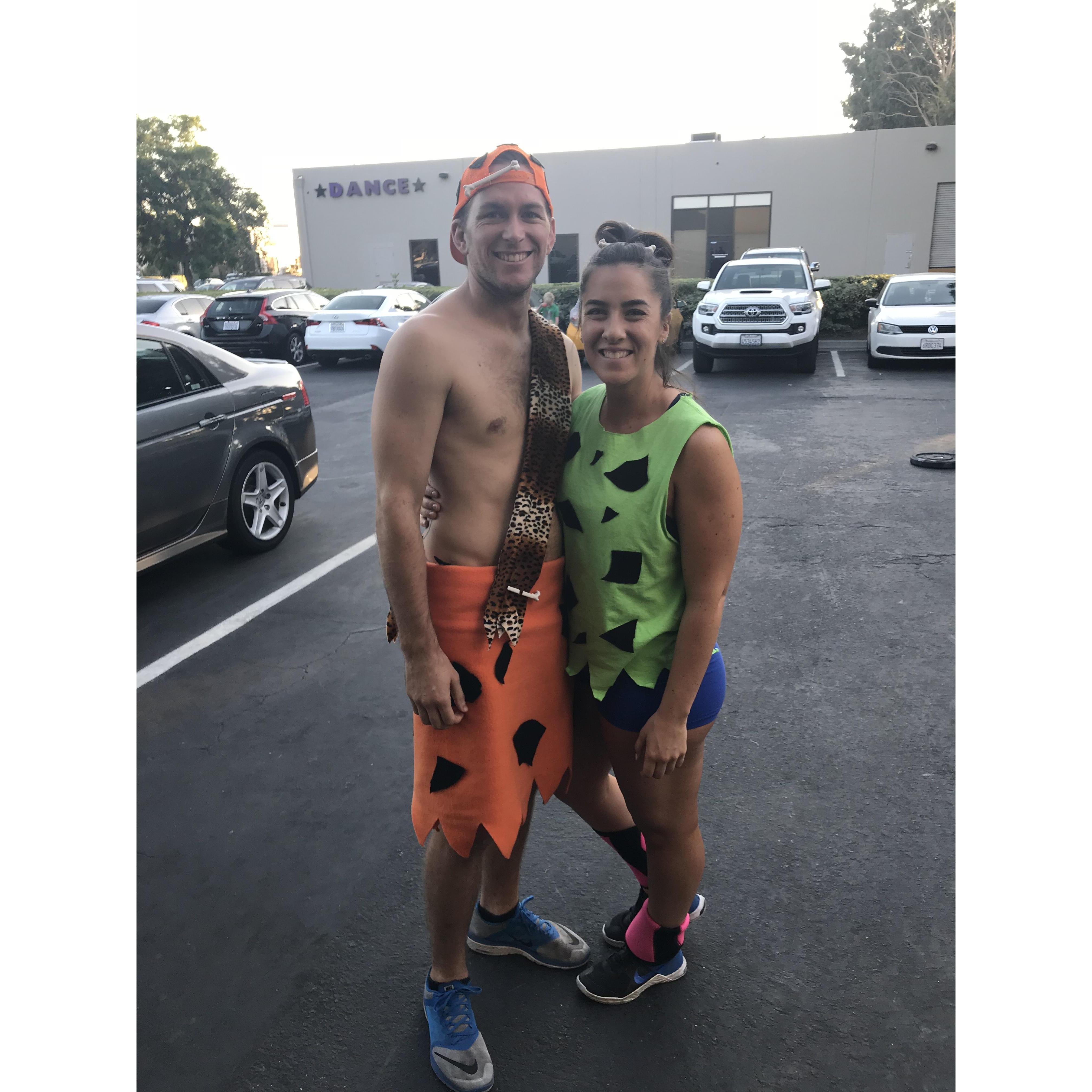 Pebbles and BamBam for a Halloween gym event