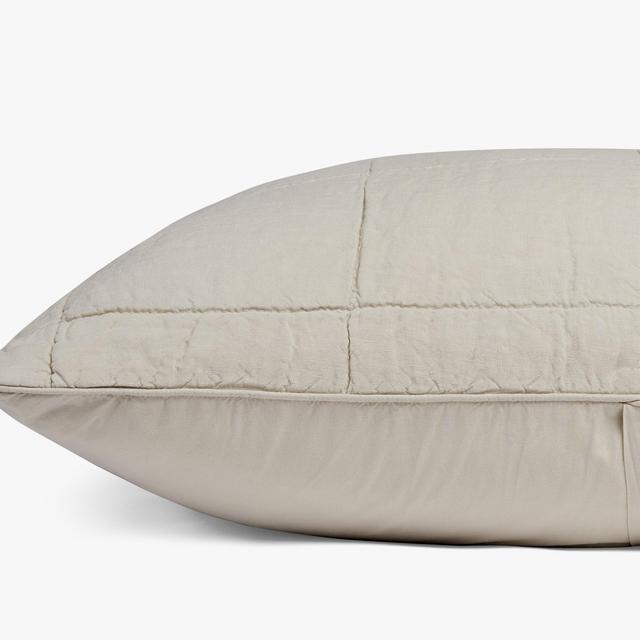 Parachute Linen Box Quilted Euro Sham (Bone, King)