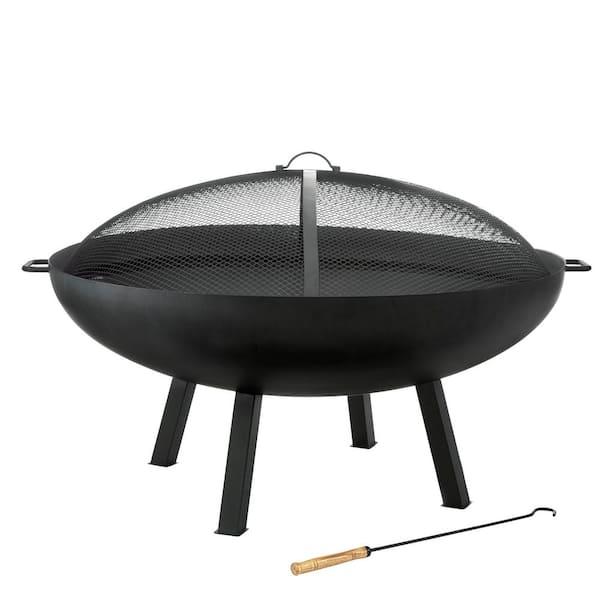 Windgate 40 in. Dia. Round Steel Wood Burning Fire Pit with Spark Guard