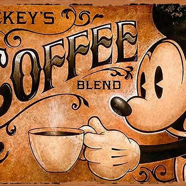 Keely Mickey's Coffee Blend Metal Vintage Tin Sign Wall Decoration 12x8 inches for Cafe Coffee Bars Restaurants Pubs Man Cave Decorative
