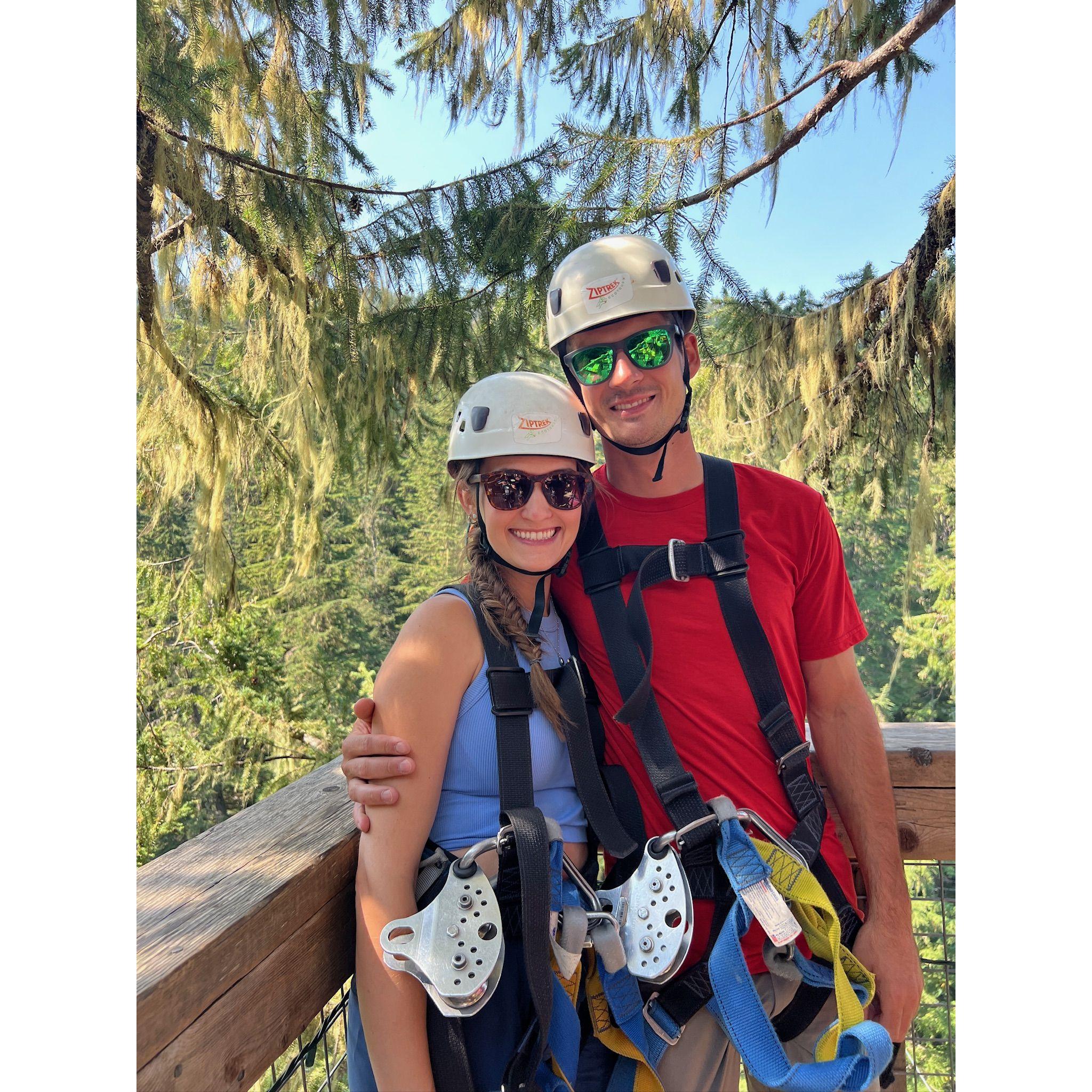 Zip lining in Whistler B.C.