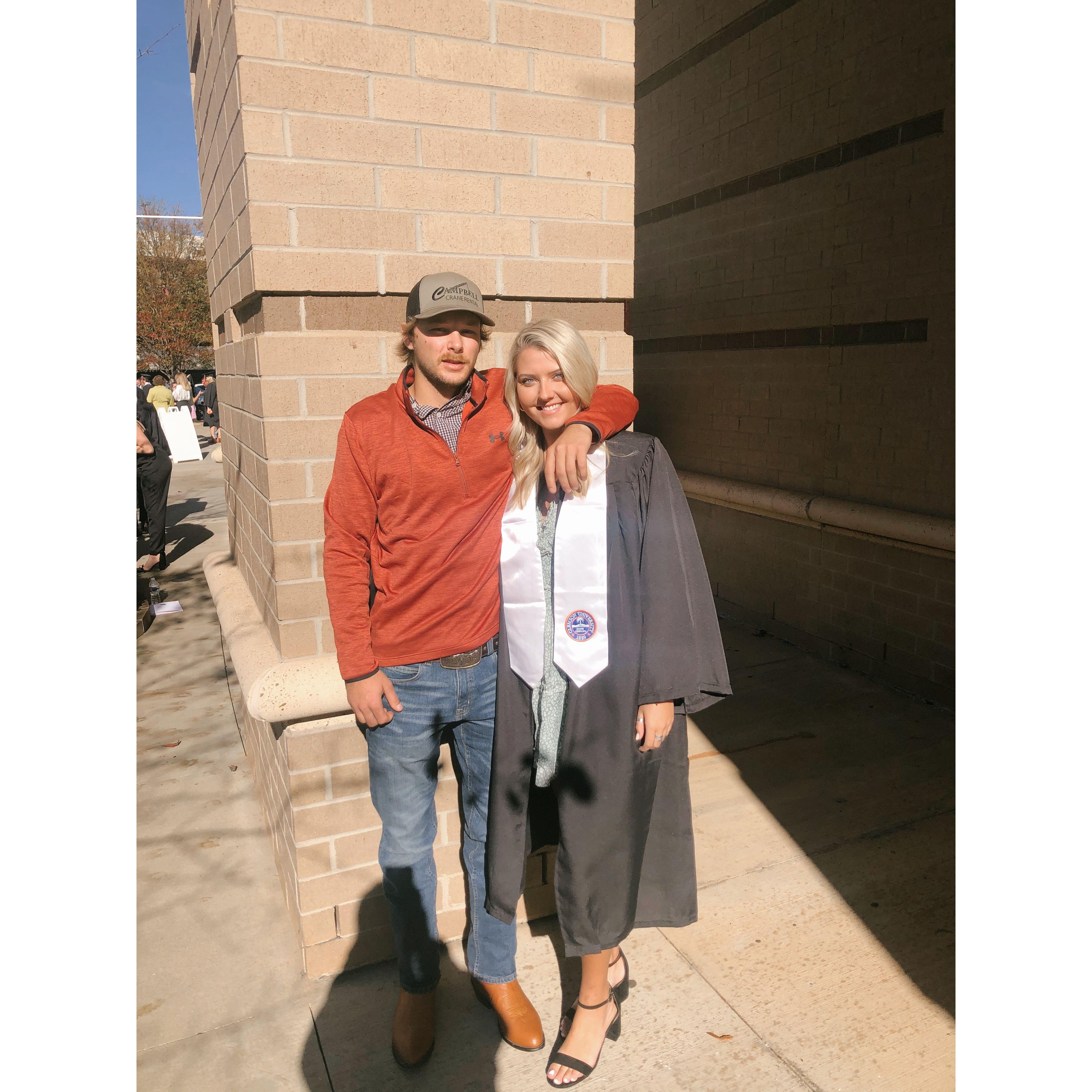 Gregory supports Kaylee at Clemson graduation