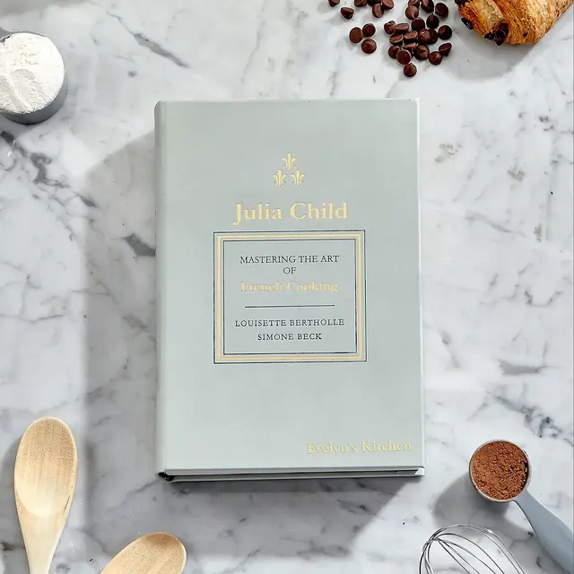 Julia Child Mastering the Art of French Cooking Personalized Leather Book