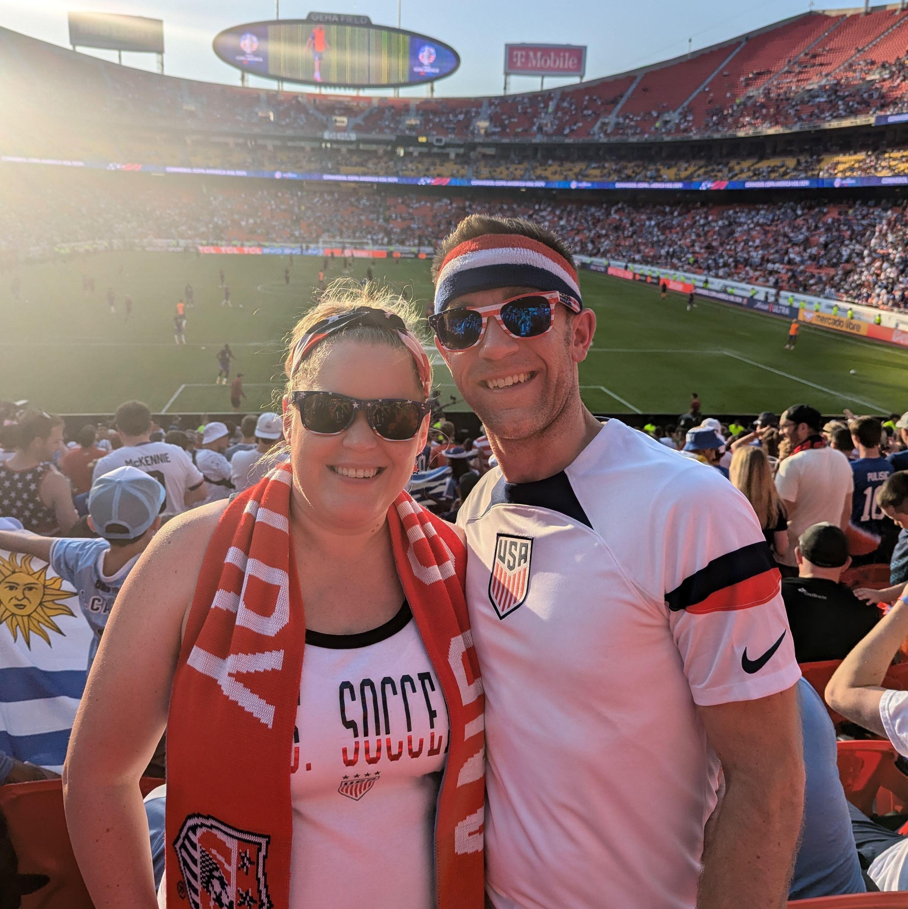 Our first USMNT game. The day before we got engaged.