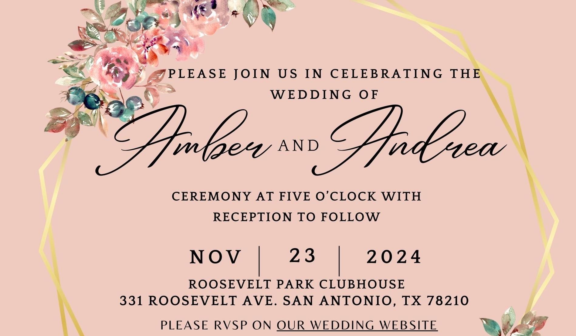 The Wedding Website of Andrea Rodriguez and Amber Ysassi