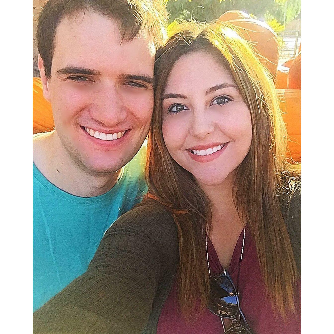 Couple of kids in a pumpkin patch!