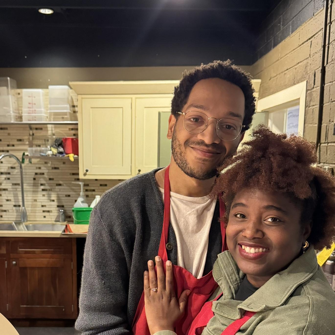 Our immediate “after the proposal” posed photo.