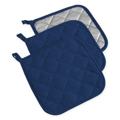 DII Terry Pot Holders in Nautical Blue (Set of 3)