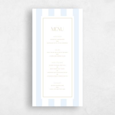 Blue Wedding Menu - Cancun