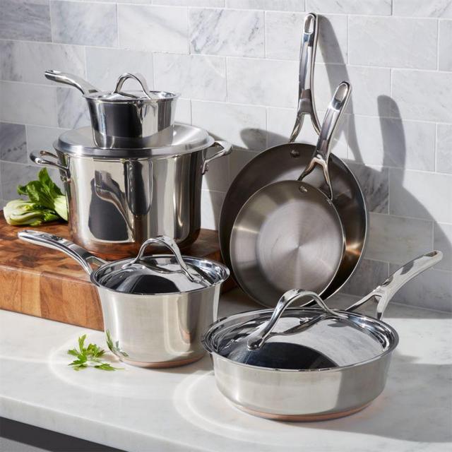 Anolon Nouvelle Copper Stainless Steel 10-Piece Cookware Set