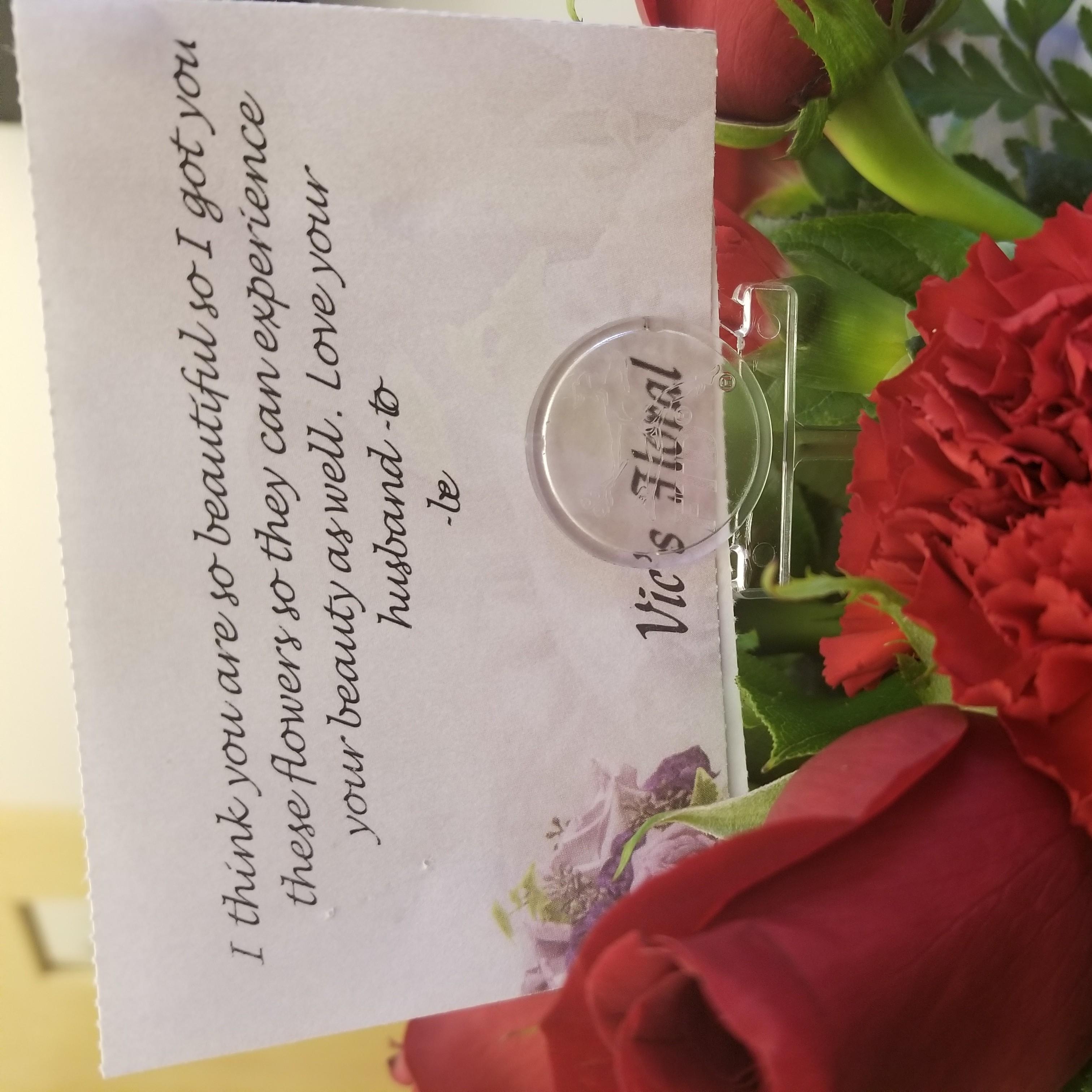 Bae surprised me with having flowers delivered to my job on 11/27/18