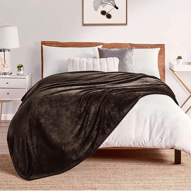 Walensee Fleece Blanket Plush Throw Fuzzy Lightweight (King Size 108x90 Brown) Super Soft Microfiber Flannel Blankets for Couch, Bed, Sofa Ultra Luxurious Warm and Cozy for All Seasons