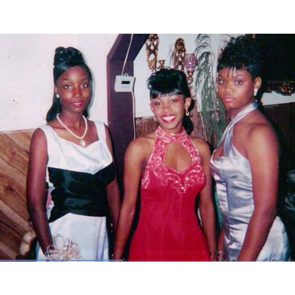 Prom with my sister Shavone and my friend Rachael