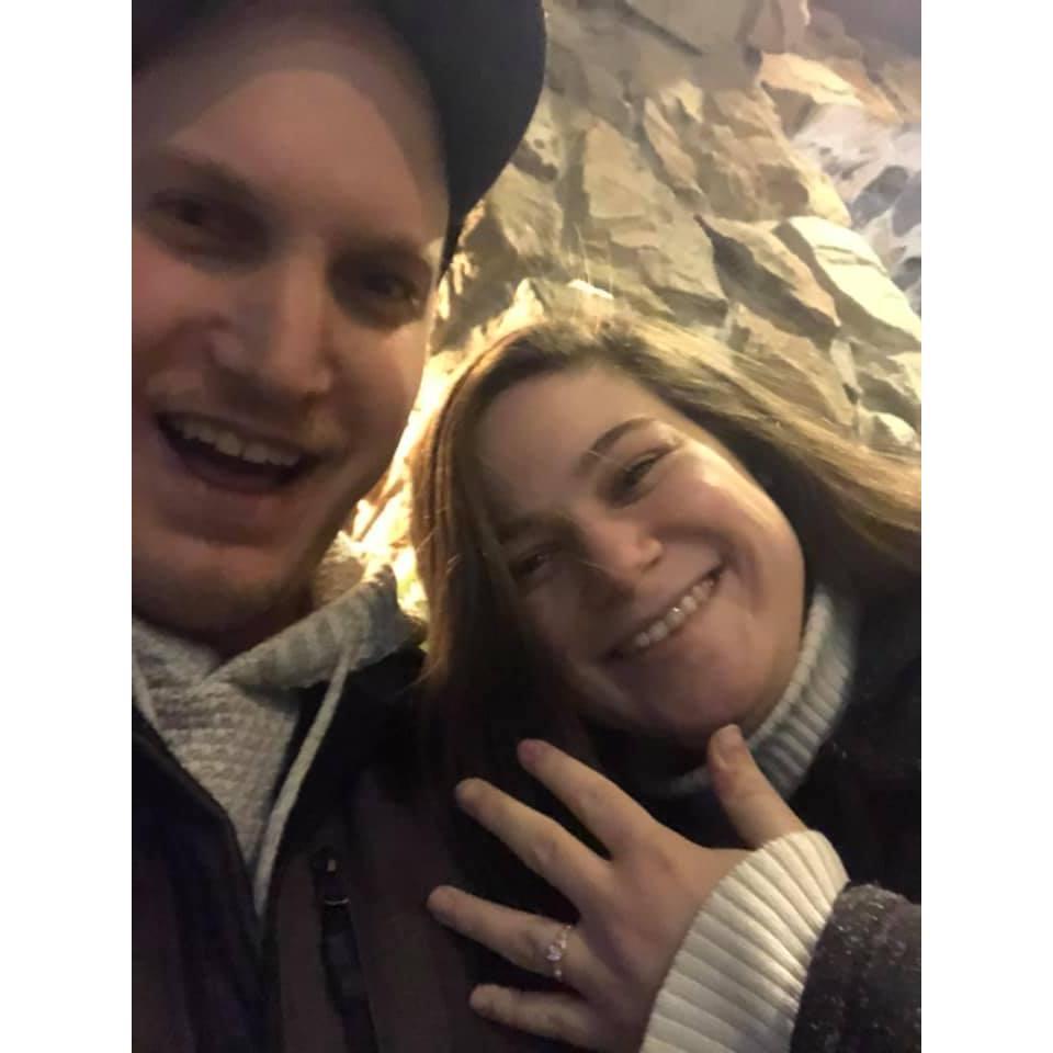 The "I Do" picture right before engagement dinner.