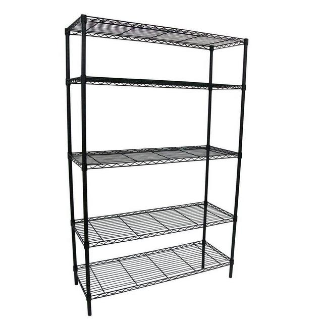 Silver 5-Tier Steel Wire Shelving Unit (36 in. W x 72 in. H x 16 in. D)