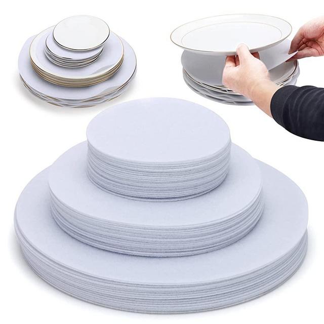 Plate Separators Storage, Set Of 60 And 3 Different Size, Thick and Premium Soft Felt Plate Dividers For China/Dish/Coffee Saucers Protecting and Stacking