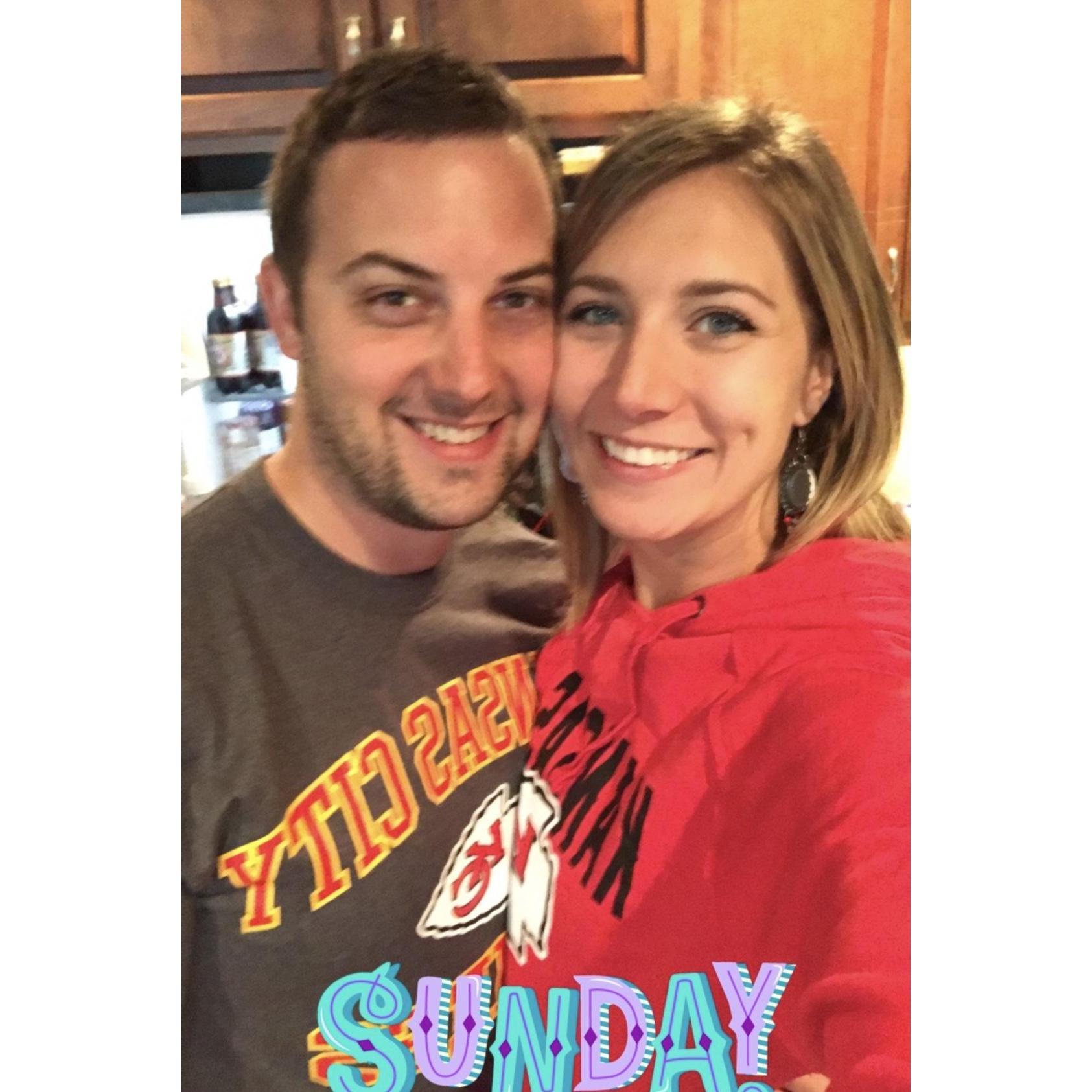 Before Joe's first Chiefs game at Arrowhead!