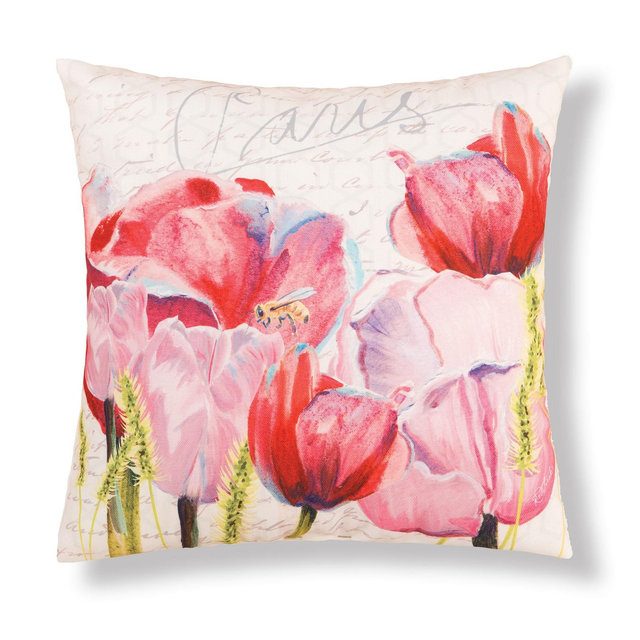 C&F Home Tulips Garden "Paris" Indoor/Outdoor Accent Pillow 18" x 18"