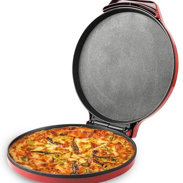 Courant Precision Non-Stick Pizza Maker Machine For Home, Calzone Maker, Pizza oven in Red