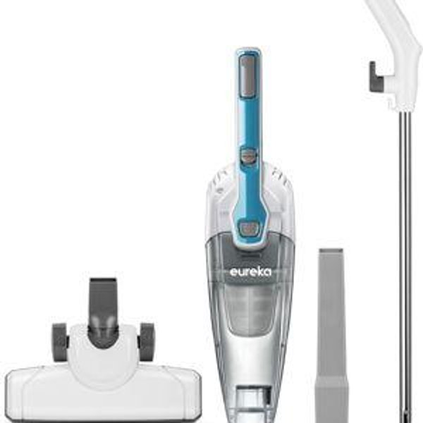 Eureka Corded Stick Vacuum Cleaner for Home Pet Hair, Lightweight Stick Vacuum Cleaner with Powerful Suction for Carpet Tile and Hard Floor, Aqua Blue, 3-in-1 Handheld Vac NES100