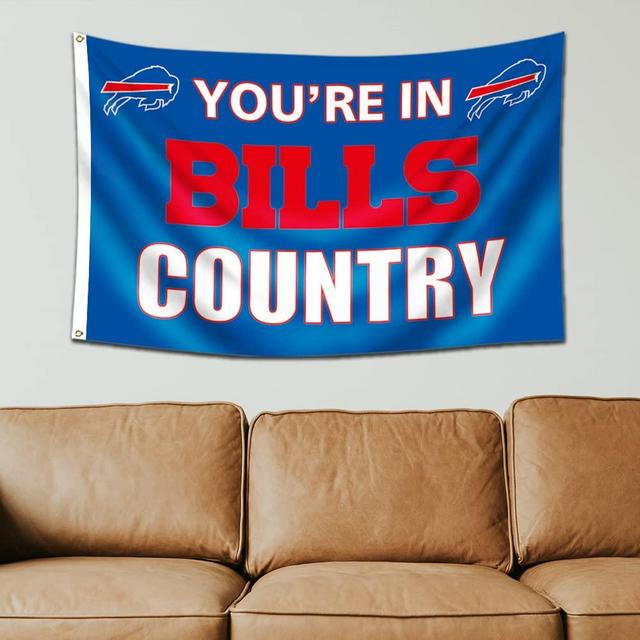 Vagair Buffalo Flag You're in Bills Country Banner (3x5ft ,Heavy Duty, Durable 150D Polyester) Brass Grommets For Outdoor Room Man Cave