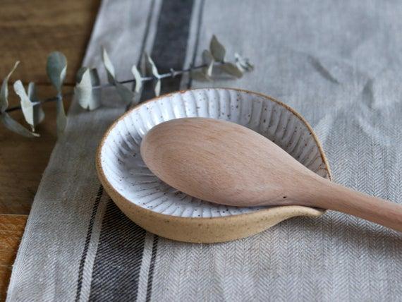 Speckled Glossy White Spoon Rest