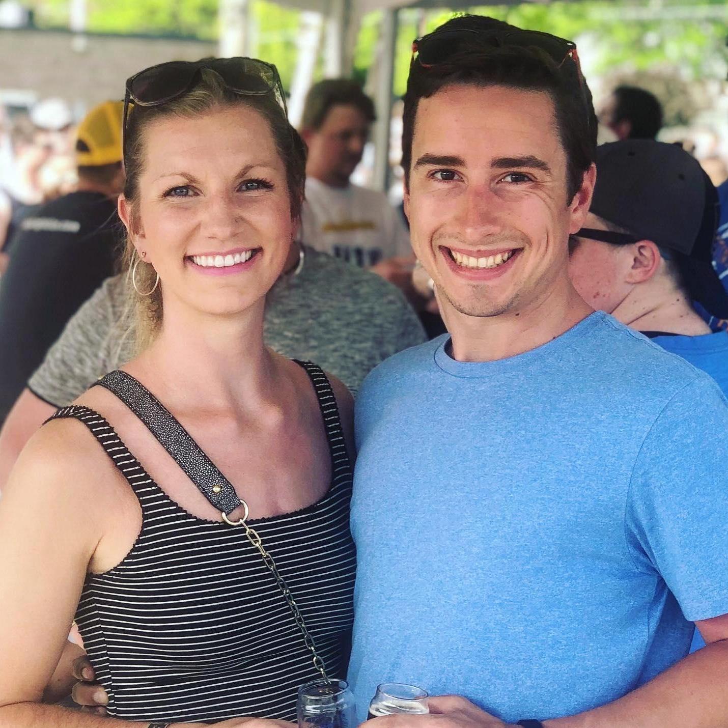 Enjoying beer and cider tasting at the Mount Pleasant Beer Festival!