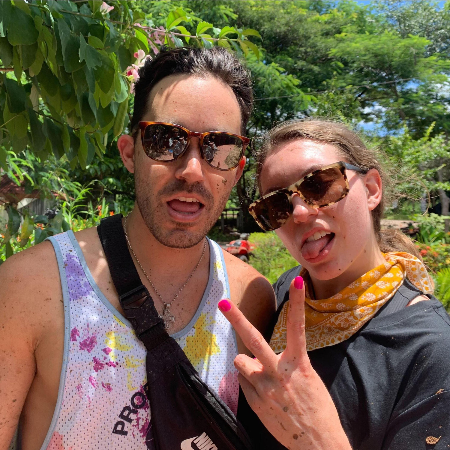costa rica post ATV excursion. our socks are still stained from the mud