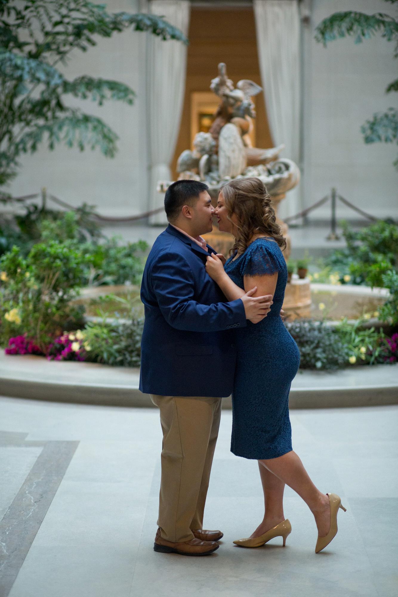 Engagement pictures at the National Gallery of Art, February 2020. (Kate Grace Photography)