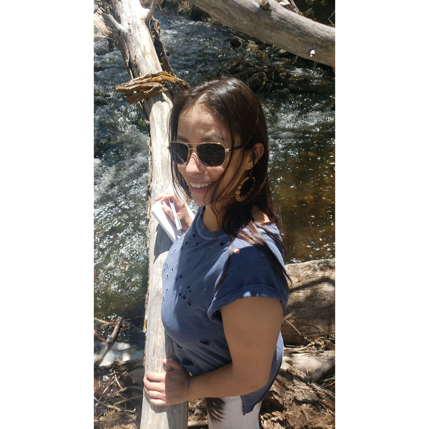 Doing some writing at the creek near brush creek road. "Tafts Tree"