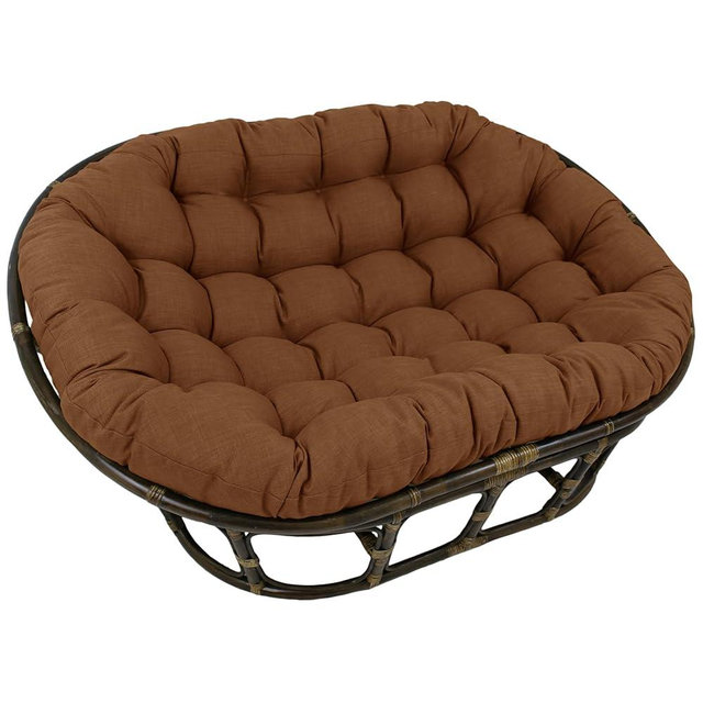 Blazing Needles Indoor/Outdoor Double Papasan Cushion, 65" x 48", Mocha