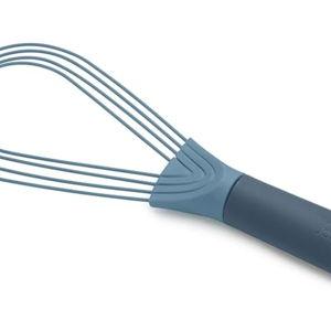 Joseph Joseph Twist Whisk 2-In-1 Collapsible Balloon and Flat Whisk Silicone Coated Steel Wire, Sky Blue