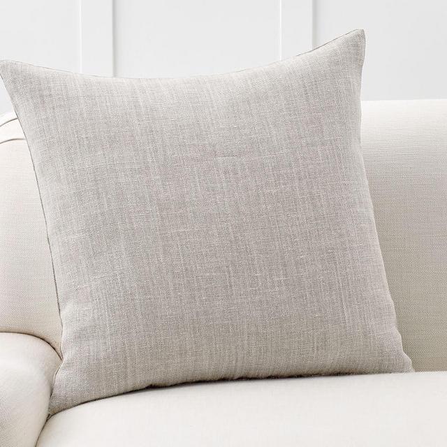 Belgian Flax Linen Pillow Cover, 24 x 24", Pewter