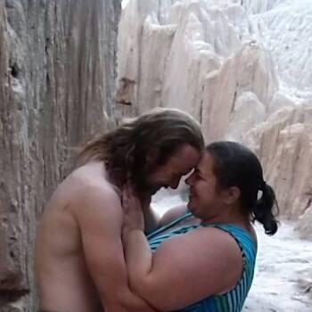 Cathedral Gorge, Nevada. This was when Alicia and Gina stopped to visit on their cross-country road trip. Believe it or not, this photo was reported to FB for nudity! LOL!