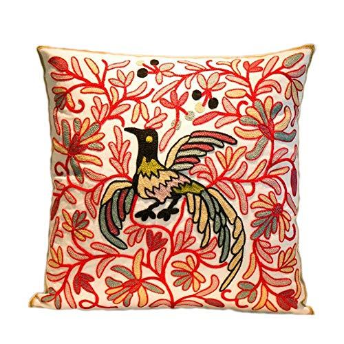 Hand Made National Embroidery Bohemian Housewarming Car Home Decoration Cushion Cover/Throw Pillow Cover 18 x 18 Inches