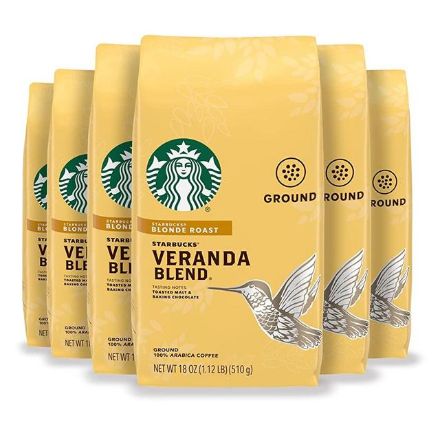 Starbucks Blonde Roast Ground Coffee — Veranda Blend — 100% Arabica — 6 bags (18 oz. each)