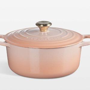 Le Creuset Signature 5.5-Qt. Peche Enameled Cast Iron Round Dutch Oven + Reviews | Crate & Barrel
