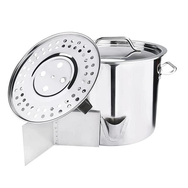 ARC 20QT Stainless Steel Steamer Pot Tamale Steamer Pot with Divider and Steamer Rack, Perfect for Tamale steam, Crab Seafood Boil and Vegetable Steam,5 Gallon S20S