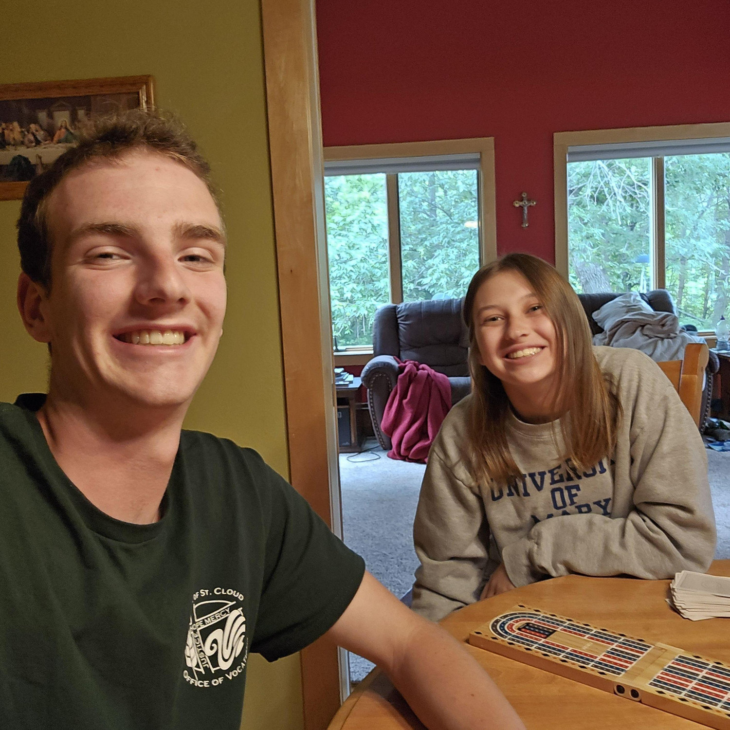 We love to play cribbage. Matthew is a lot better than Carrie is