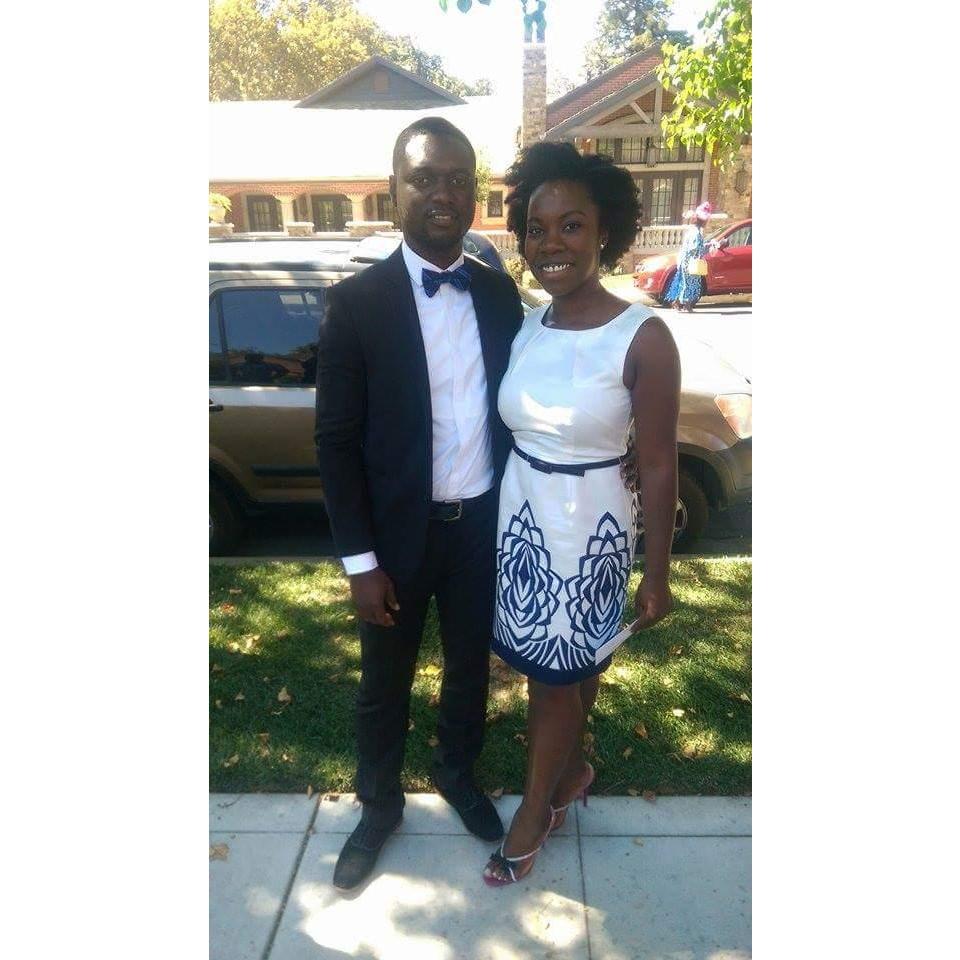 Godfrey and I at a friend's wedding in 2015