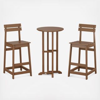 Modern Studio 3-Piece Plaza Bistro Bar Chair Set