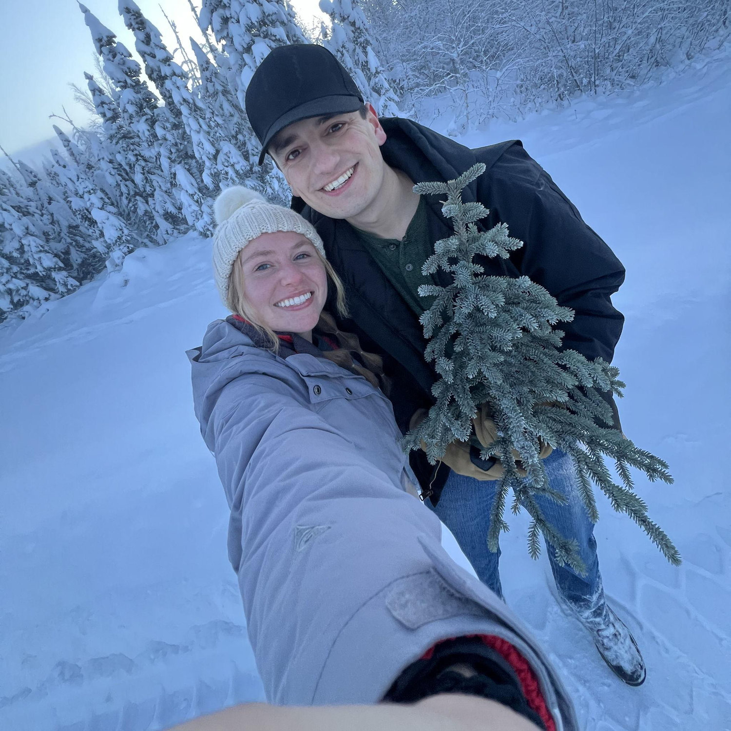 We chopped down our first Christmas tree in AK and named him Carl