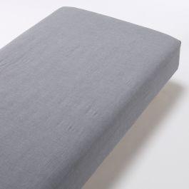 Muji - Organic Washed Cotton Fitted Sheet Dark Blue (Full)