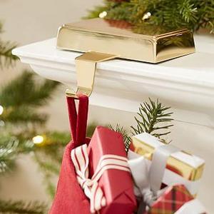 Engravable Simple Stocking Holder, Brass Finish