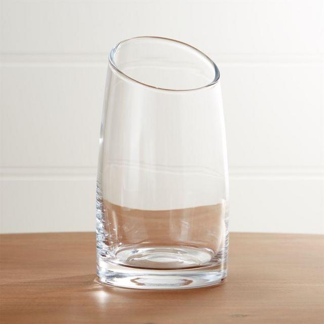 Slant Medium Glass Vessel