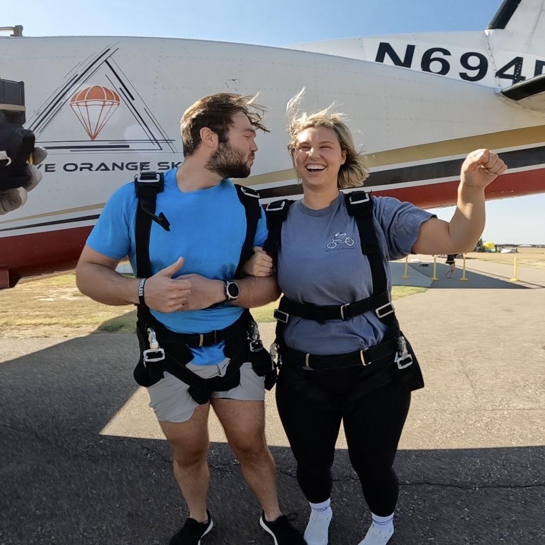 Madam about to skydive