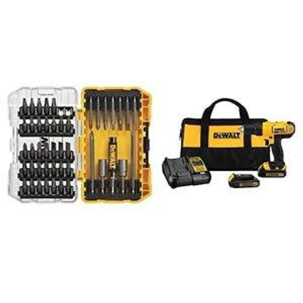 DEWALT DCD771C2 20V MAX Lithium-Ion Compact Drill/Driver Kit with DW2166 45-Piece Screwdriving Set