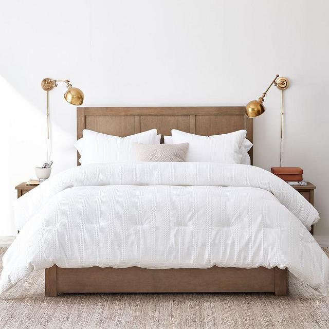 White Honeycomb Organic Cotton Comforter, Full/Queen
