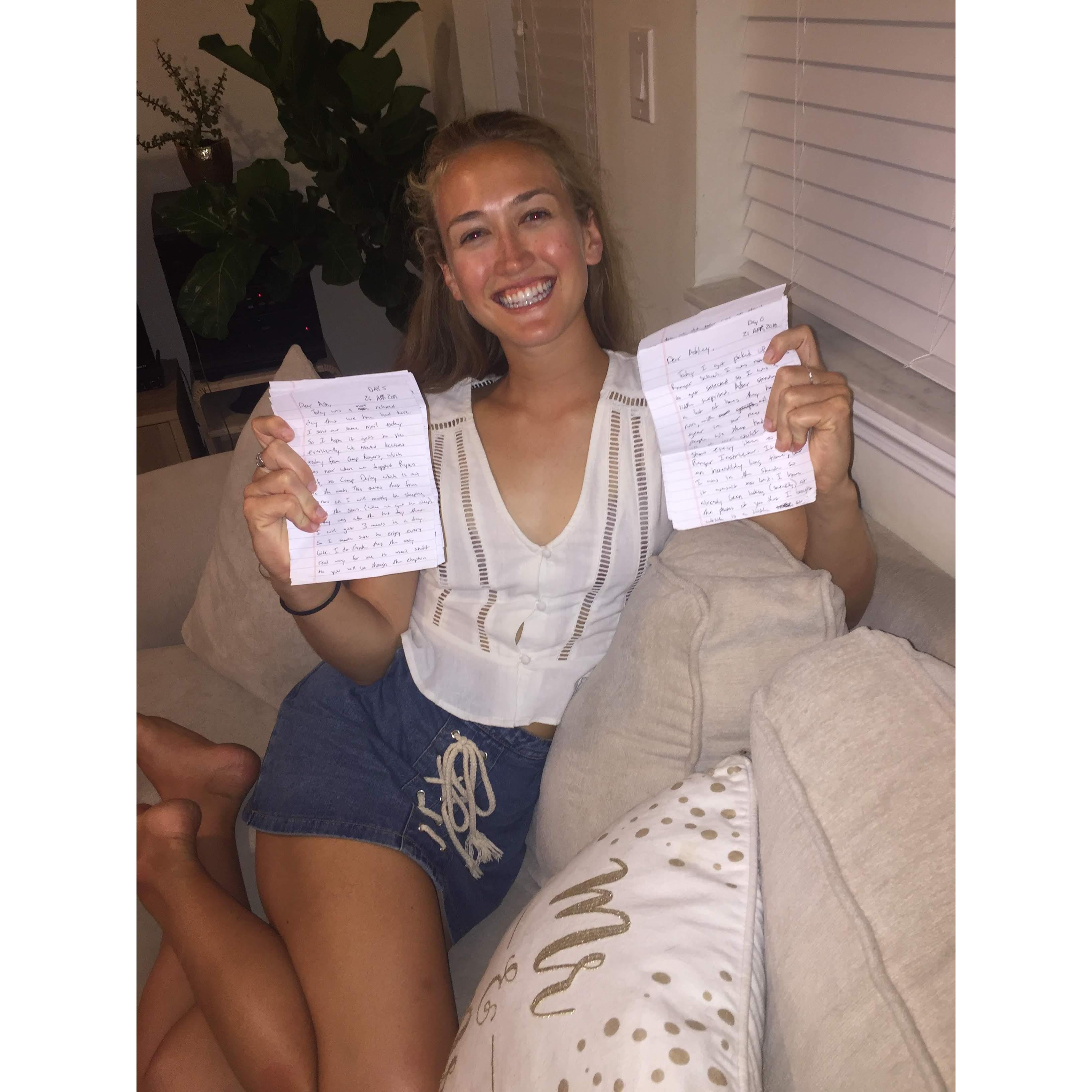 First batch of letters during our 3 months apart in the spring