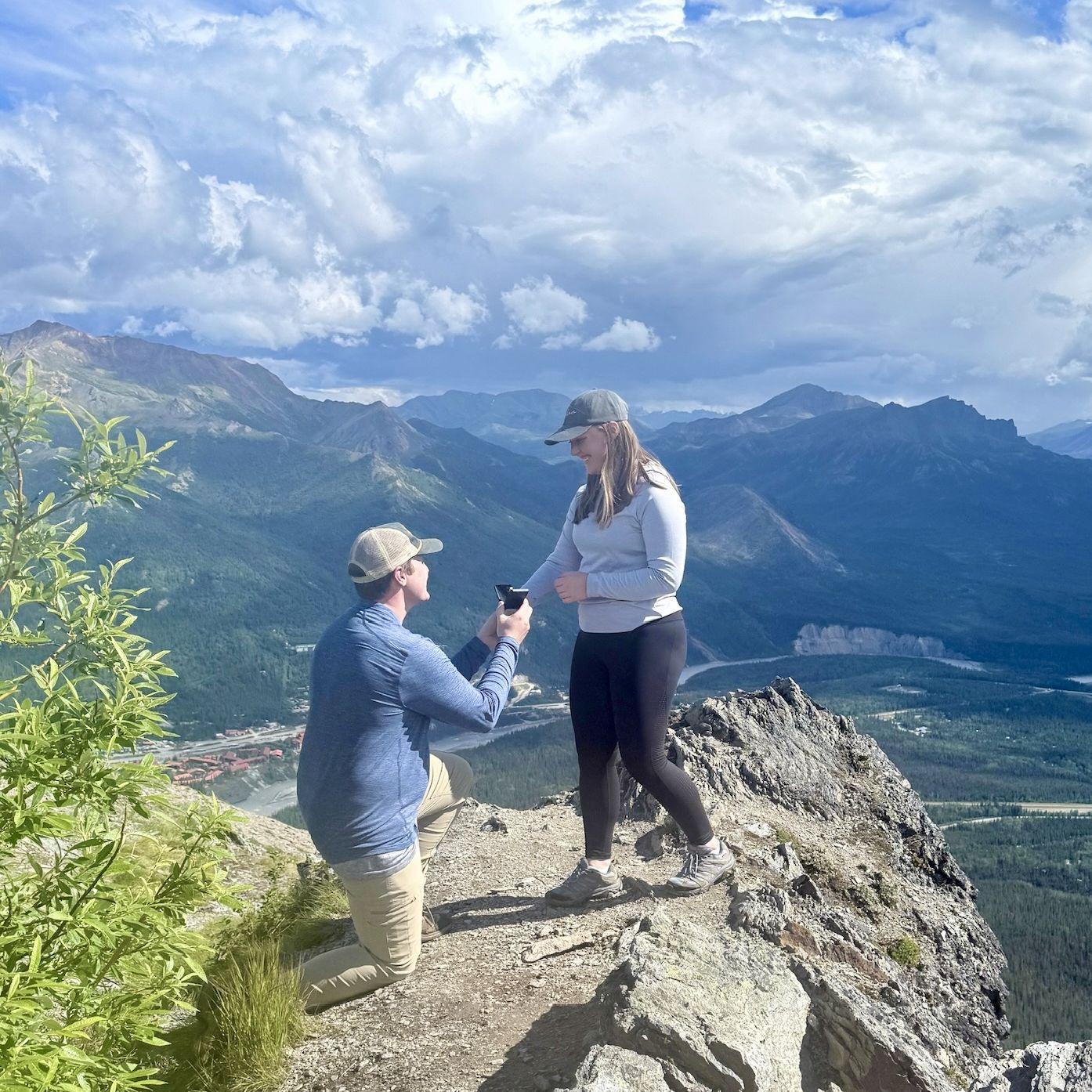 July 2025: The proposal! Connor proposed at the top of Mt. Healy in Denali National Park, Alaska